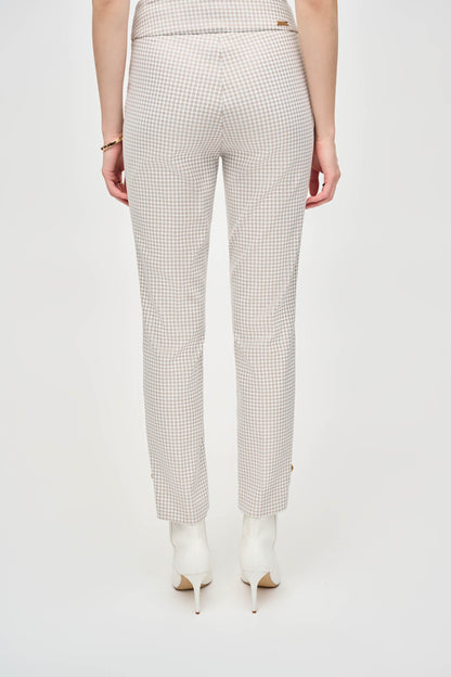 Pantalon à coupe ajustée en jacquard à imprimé pied-de-poule, par Joseph Ribkoff #243180