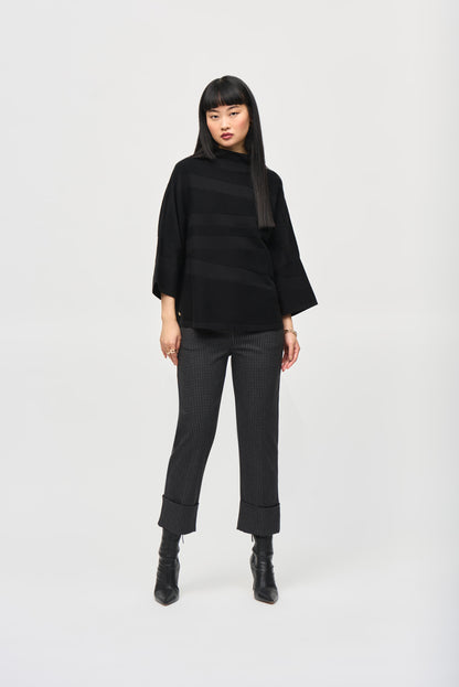 Pantalon court à enfiler, en jacquard tissé à carreaux, par Joseph Ribkoff #243262