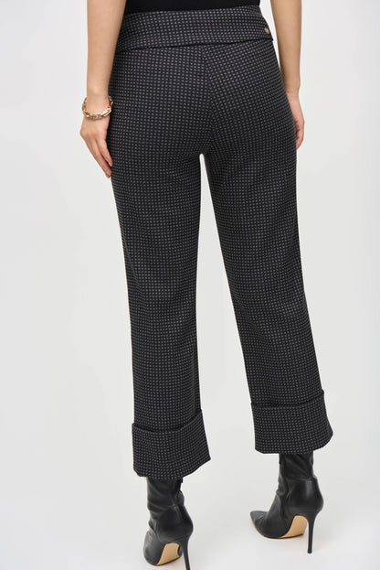 Pantalon court à enfiler, en jacquard tissé à carreaux, par Joseph Ribkoff #243262