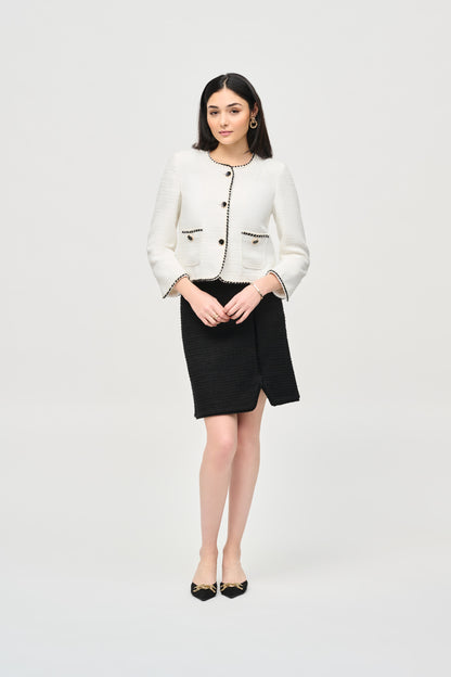 Boucle fabric trapeze skirt, by Joseph Ribkoff #243270
