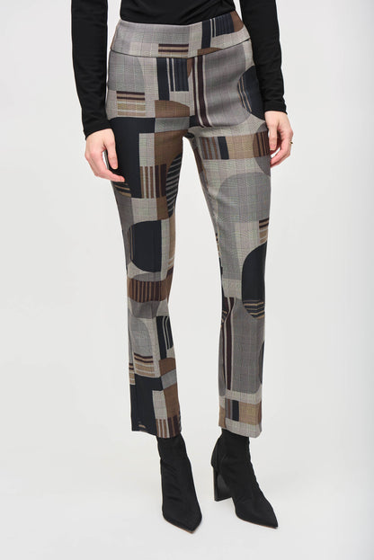 Pantalon jacquard droit à enfiler, avec imprimé abstrait, par Joseph Ribkoff #243299