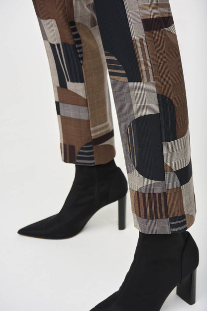 Pantalon jacquard droit à enfiler, avec imprimé abstrait, par Joseph Ribkoff #243299