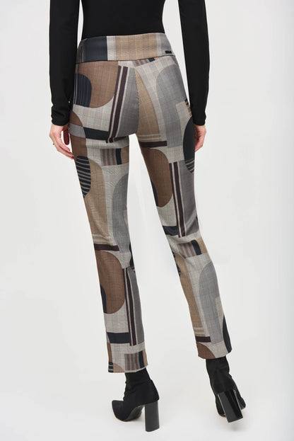 Pantalon jacquard droit à enfiler, avec imprimé abstrait, par Joseph Ribkoff #243299