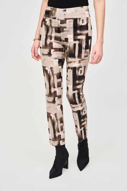 Pantalon ajusté à enfiler en Millennium avec imprimé abstrait, par Joseph Ribkoff #243304