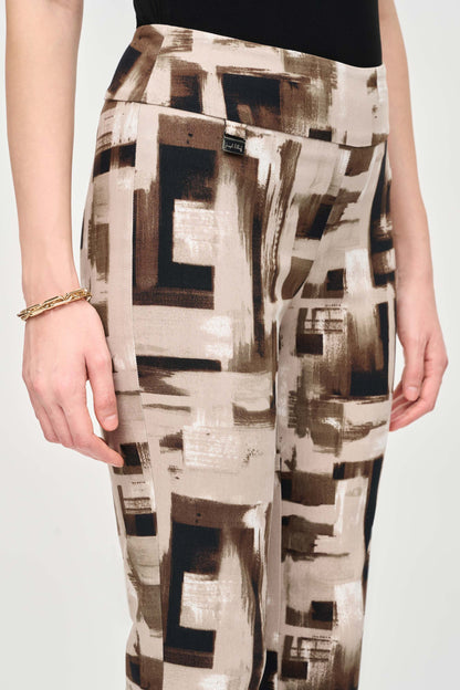 Pantalon ajusté à enfiler en Millennium avec imprimé abstrait, par Joseph Ribkoff #243304