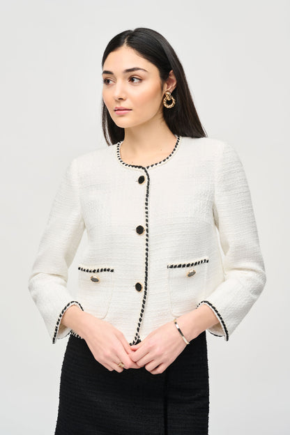 Boucle jacket with contrasting trim, by Joseph Ribkoff #243911