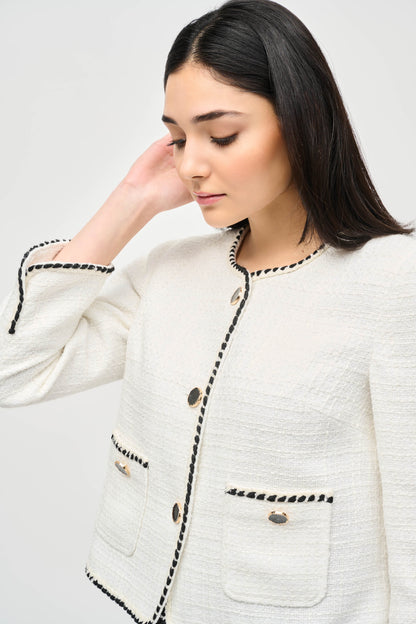 Boucle jacket with contrasting trim, by Joseph Ribkoff #243911