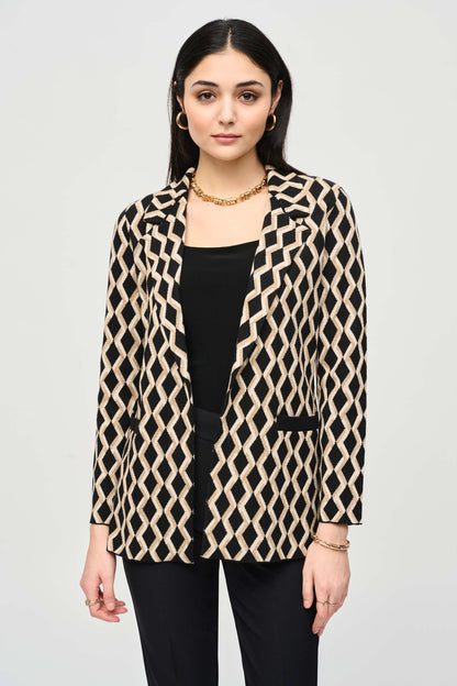 Geometric print jacket in brushed jacquard, by Joseph Ribkoff #243929