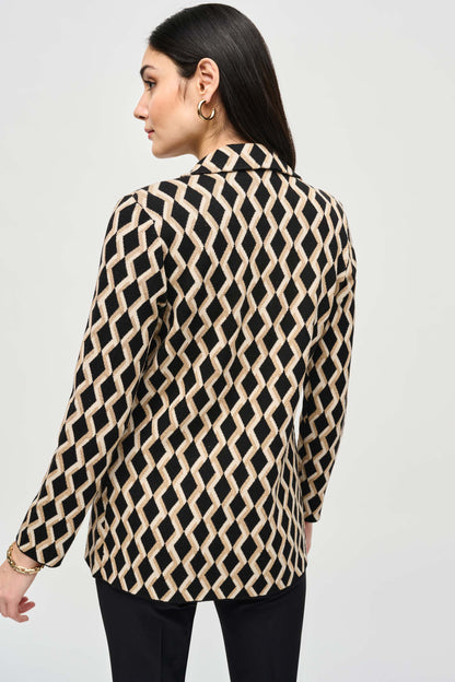Geometric print jacket in brushed jacquard, by Joseph Ribkoff #243929