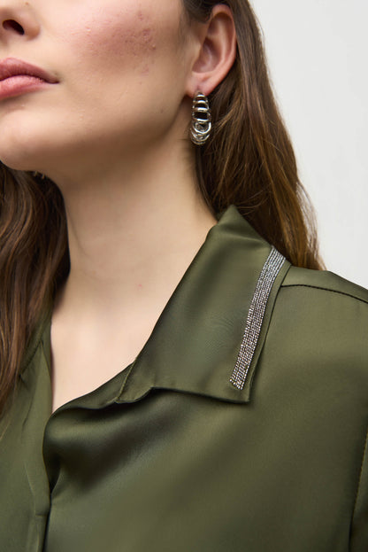 Straight Cut Satin Blouse by Joseph Ribkoff #244101