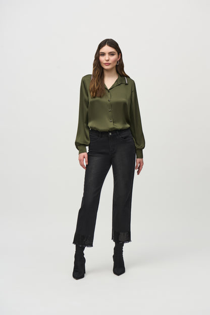 Straight Cut Satin Blouse by Joseph Ribkoff #244101