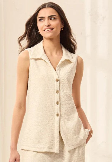 Veste sans manches à boutons de bois – Tribal #2453O-8427