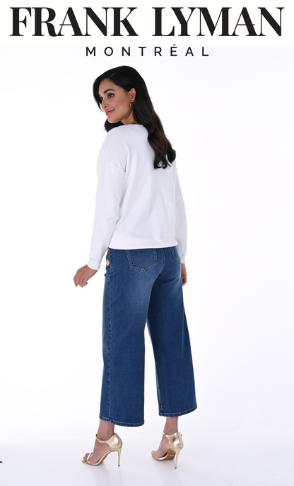 Capri à jambe large en denim de Frank Lyman #246242U