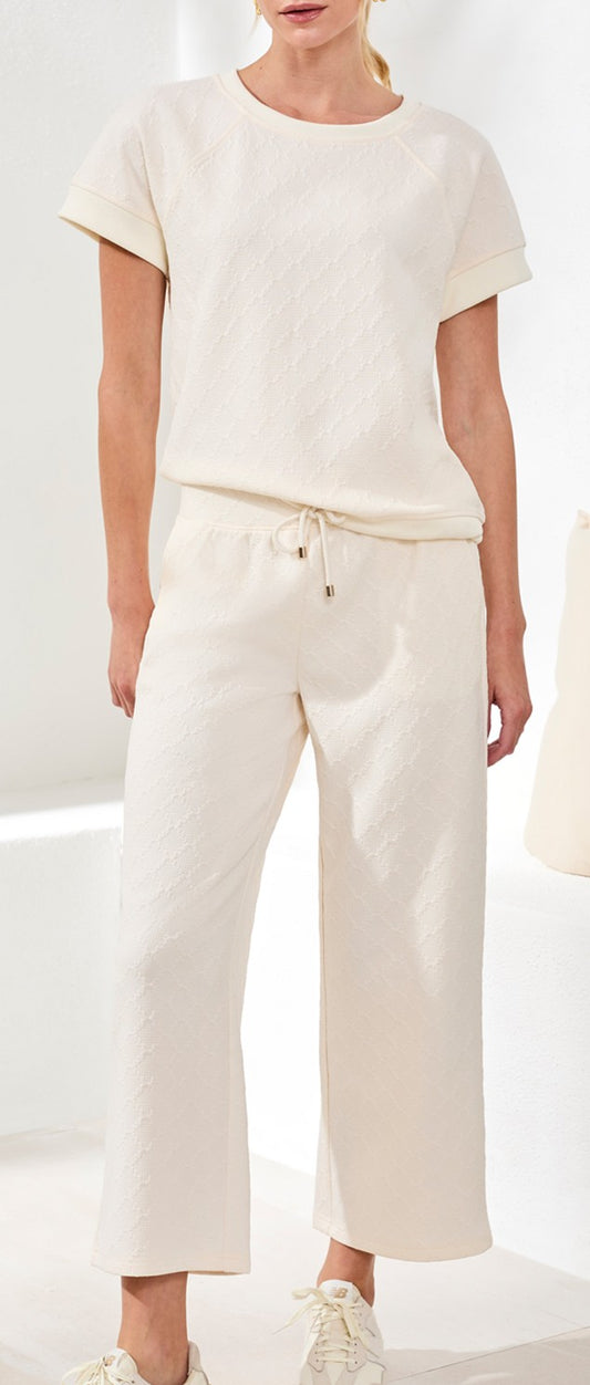 Pantalon à Enfiler à Motif Losanges et Jambe Évasée – Tribal Sport #2464O-8422