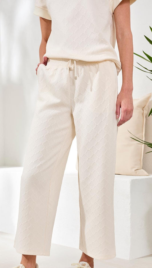 Pantalon à Enfiler à Motif Losanges et Jambe Évasée – Tribal Sport #2464O-8422