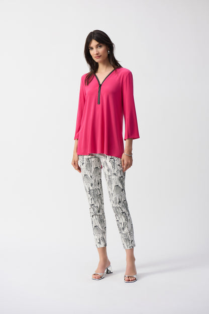 Slim Fit Pull-On Pant in Expressive Millennium Print by Joseph Ribkoff #251002