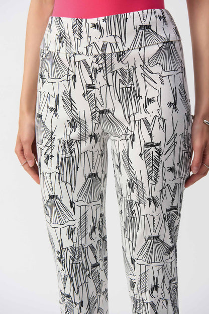 Slim Fit Pull-On Pant in Expressive Millennium Print by Joseph Ribkoff #251002
