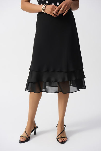 Satin and chiffon A-line skirt by Joseph Ribkoff #251020