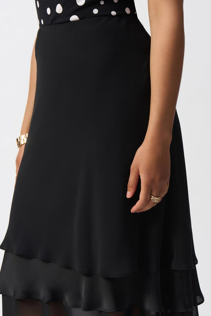 Satin and chiffon A-line skirt by Joseph Ribkoff #251020