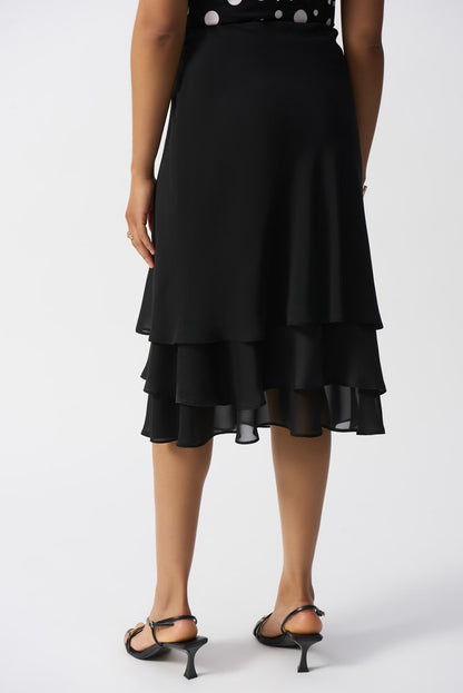 Satin and chiffon A-line skirt by Joseph Ribkoff #251020