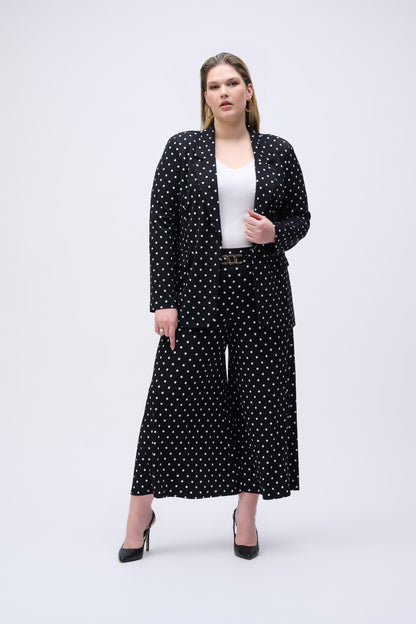 Jupe-culotte à enfiler en tricot soyeux, imprimé à pois, par Joseph Ribkoff #251040
