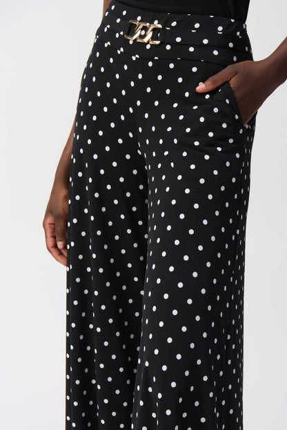 Jupe-culotte à enfiler en tricot soyeux, imprimé à pois, par Joseph Ribkoff #251040
