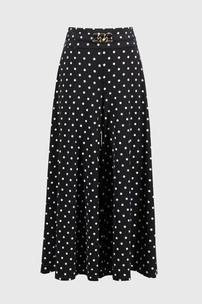 Jupe-culotte à enfiler en tricot soyeux, imprimé à pois, par Joseph Ribkoff #251040