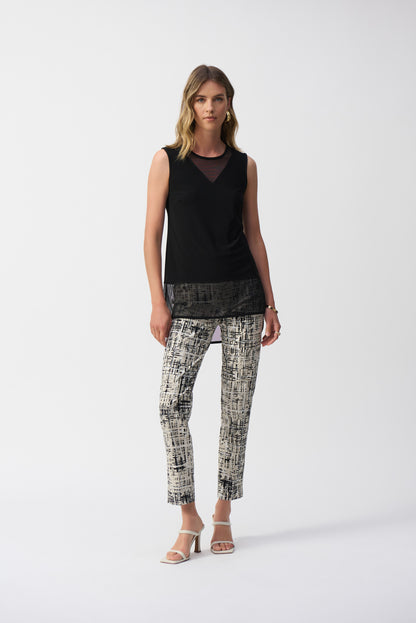 Sleeveless top in silky mesh and knit, by Joseph Ribkoff #251091