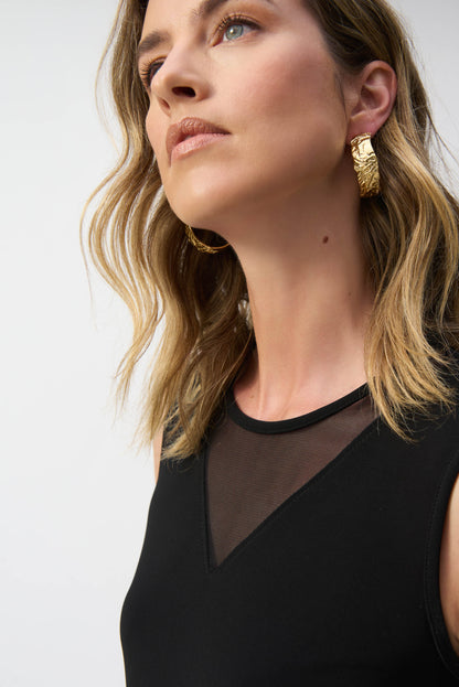 Sleeveless top in silky mesh and knit, by Joseph Ribkoff #251091