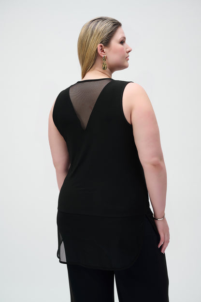 Sleeveless top in silky mesh and knit, by Joseph Ribkoff #251091
