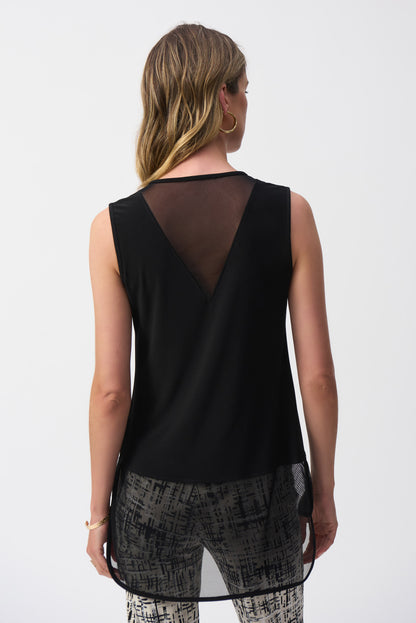 Sleeveless top in silky mesh and knit, by Joseph Ribkoff #251091