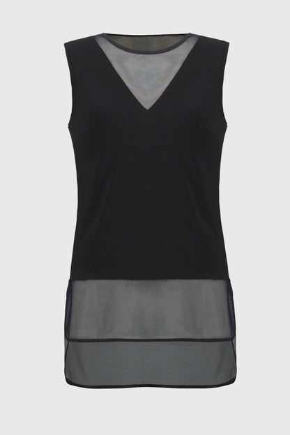 Sleeveless top in silky mesh and knit, by Joseph Ribkoff #251091