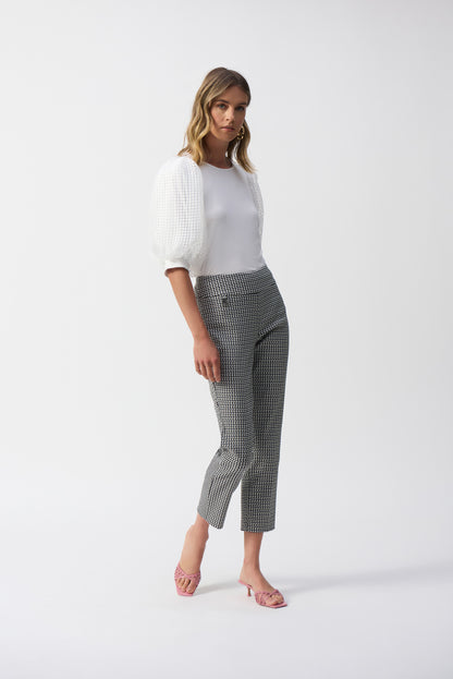 Pantalon court à enfiler en jacquard à imprimé géométrique, par Joseph Ribkoff #251220