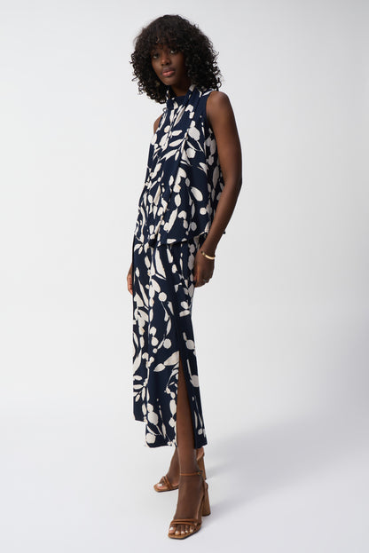 Haut sans manches en tricot soyeux à imprimé abstrait, par Joseph Ribkoff #251251