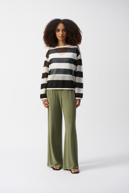 Striped Boat Neck Long Sleeve Knit Sweater by Joseph Ribkoff #251922