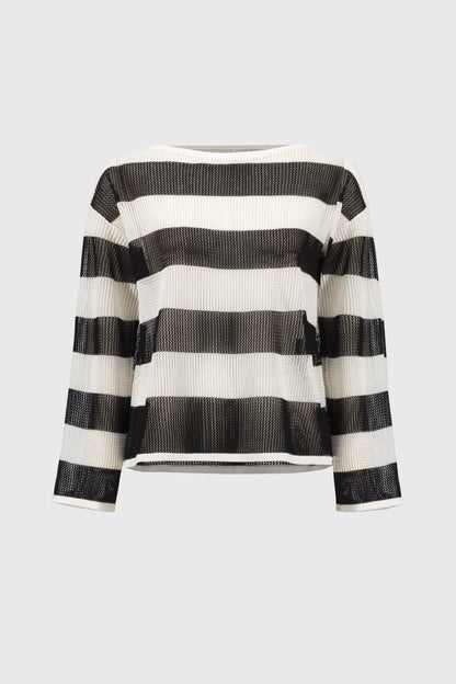 Striped Boat Neck Long Sleeve Knit Sweater by Joseph Ribkoff #251922
