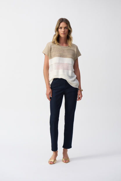 Tricot de style pull métallique à blocs de couleurs, par Joseph Ribkoff #251927