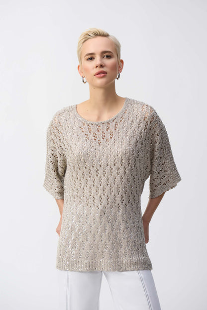 Tricot de style pull en dentelle à paillettes - Joseph Ribkoff #251928