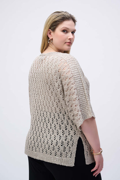 Tricot de style pull en dentelle à paillettes - Joseph Ribkoff #251928