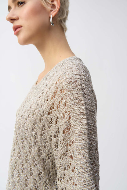 Tricot de style pull en dentelle à paillettes - Joseph Ribkoff #251928