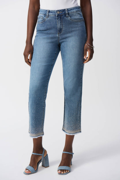 Straight Cropped Stretch Jeans by Joseph Ribkoff #251956