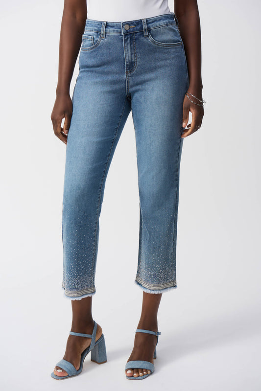 Straight Cropped Stretch Jeans by Joseph Ribkoff #251956