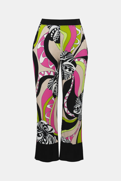 Silky Knit Retro Print Cropped Pants - Joseph Ribkoff #252107