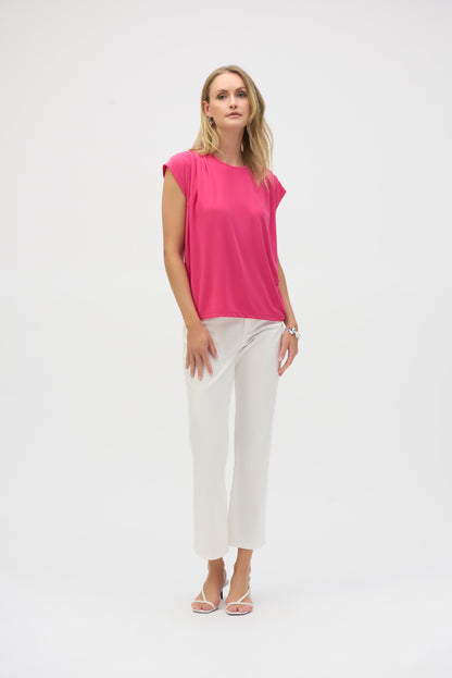 Silky Knit Short Sleeve Straight Top - Joseph Ribkoff #252127