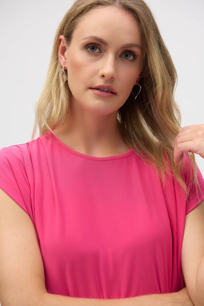 Silky Knit Short Sleeve Straight Top - Joseph Ribkoff #252127