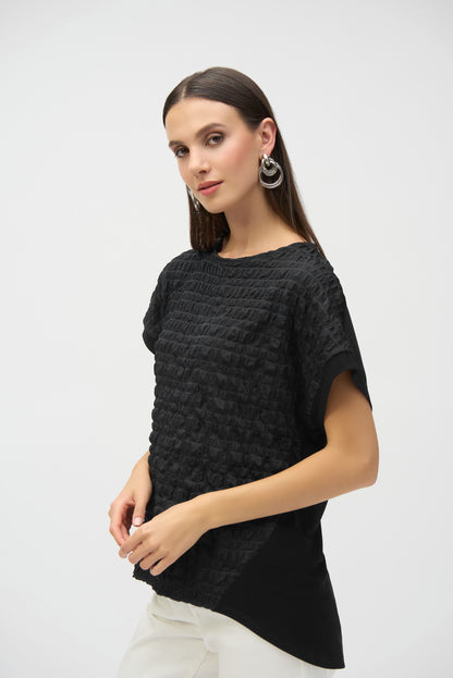 Joseph Ribkoff Silky Bubble Jacquard Knit Straight Top #252213
