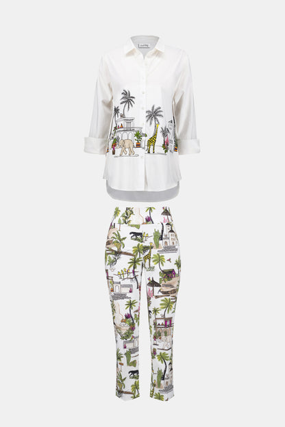 Pantalon court à imprimé expressif en Millennium - Joseph Ribkoff #252232