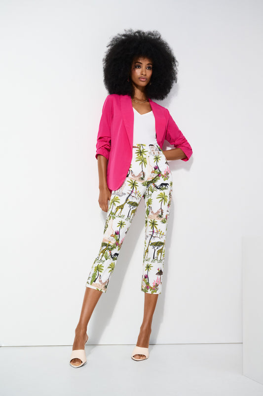 Expressive Printed Cropped Pants in Millennium - Joseph Ribkoff #252232