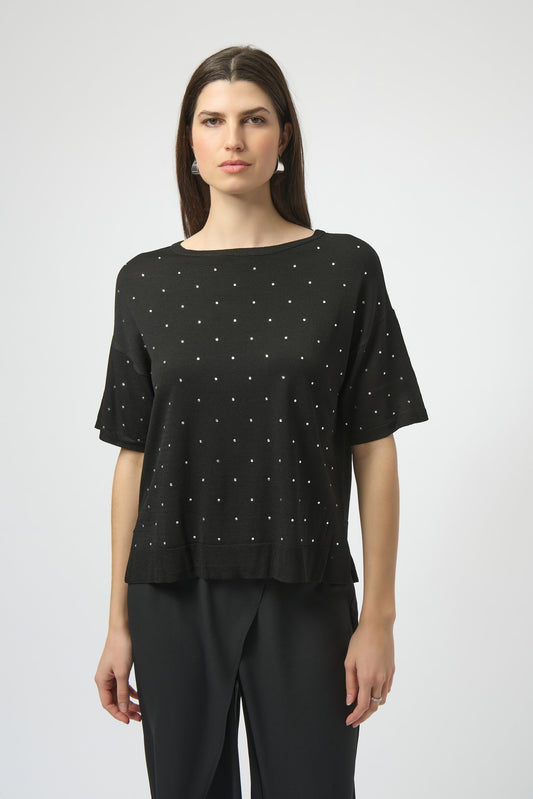 Chandail en tricot avec manches au coude - Joseph Ribkoff #252906