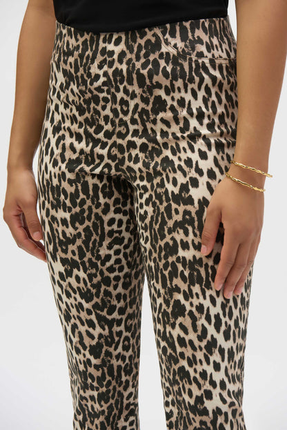 Leopard print stretch jeans in a straight cut - Joseph Ribkoff #252907